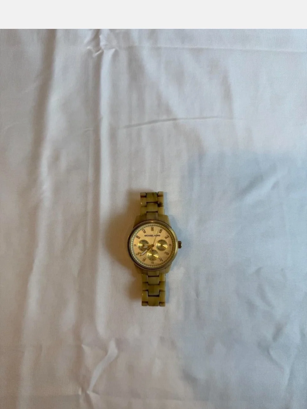 Michael Kors Tortoiseshell and Gold Chronograph Bracelet Watch